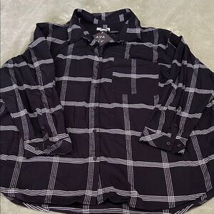 Ava & Viv Black and White Striped Shirt